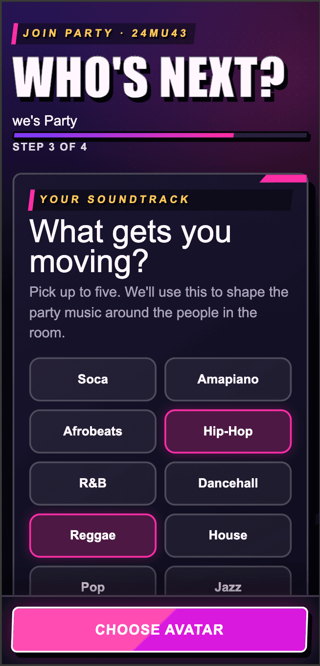 Guest choosing their music tastes while joining the party